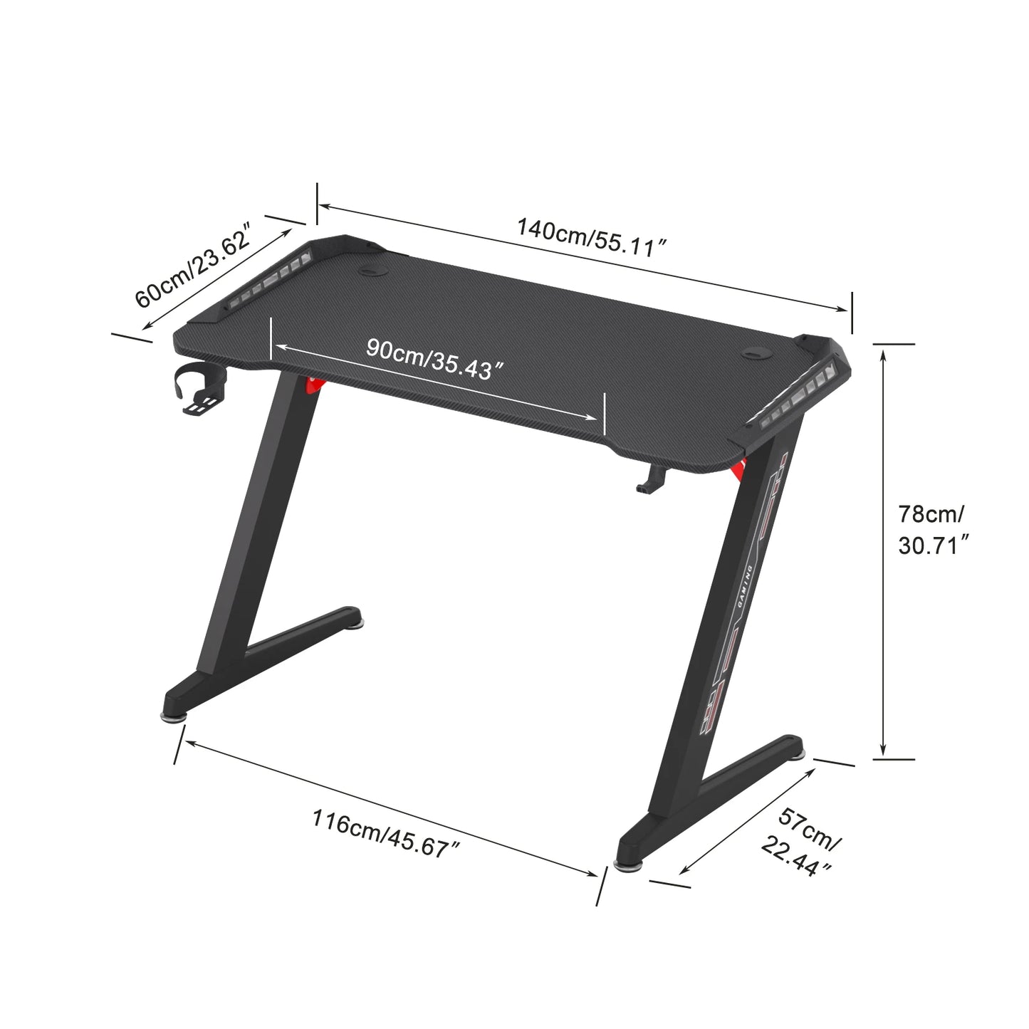 Central station carbone en Z - Support casque et gobelet
