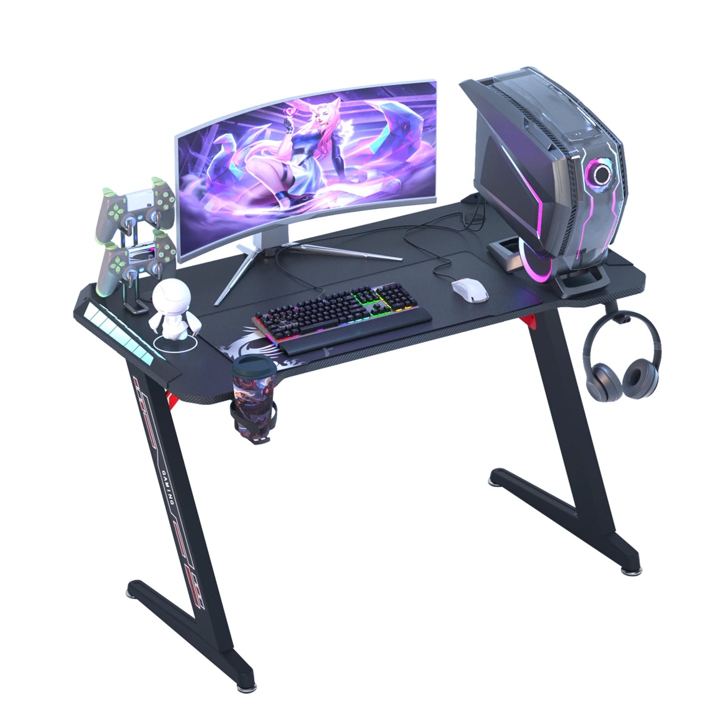 Central station carbone en Z - Support casque et gobelet