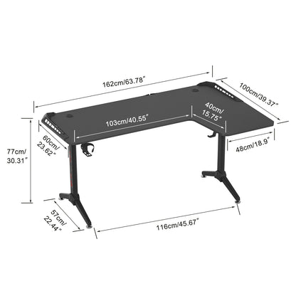 Central station carbone en L - Support casque et gobelet